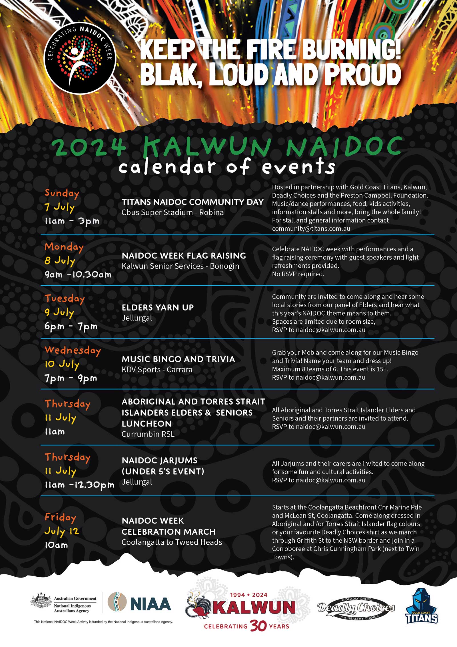 Kalwun NAIDOC calendar